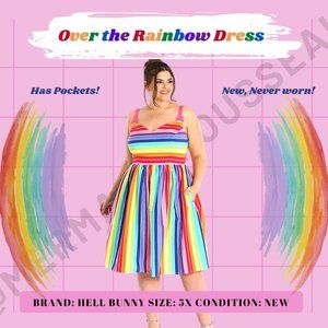 SEE SIZE INFO: Hell Bunny 6x Over the Rainbow Dress